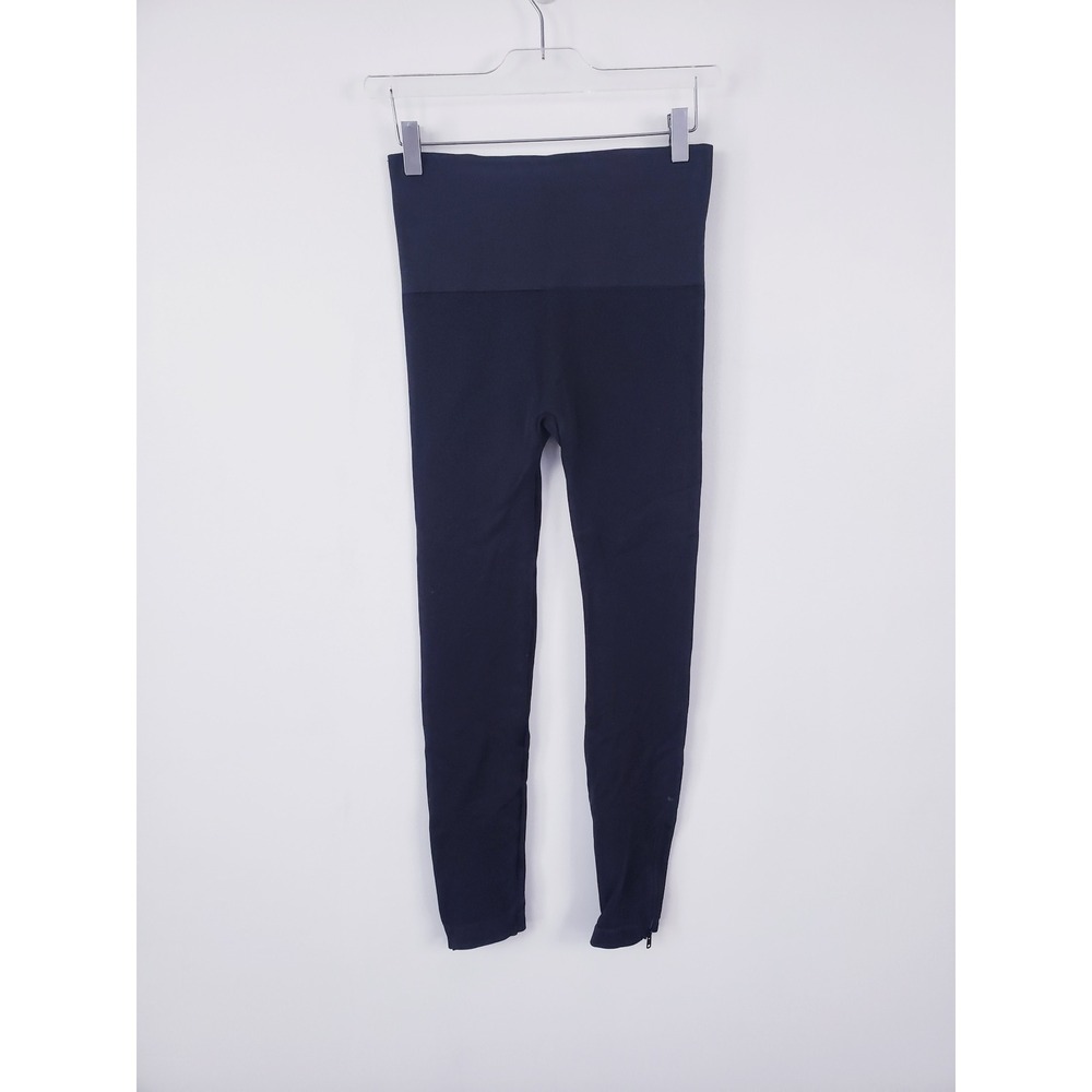 Spanx Leggings Black Seamless High Waisted Ankle Zip High Rise Womens Large